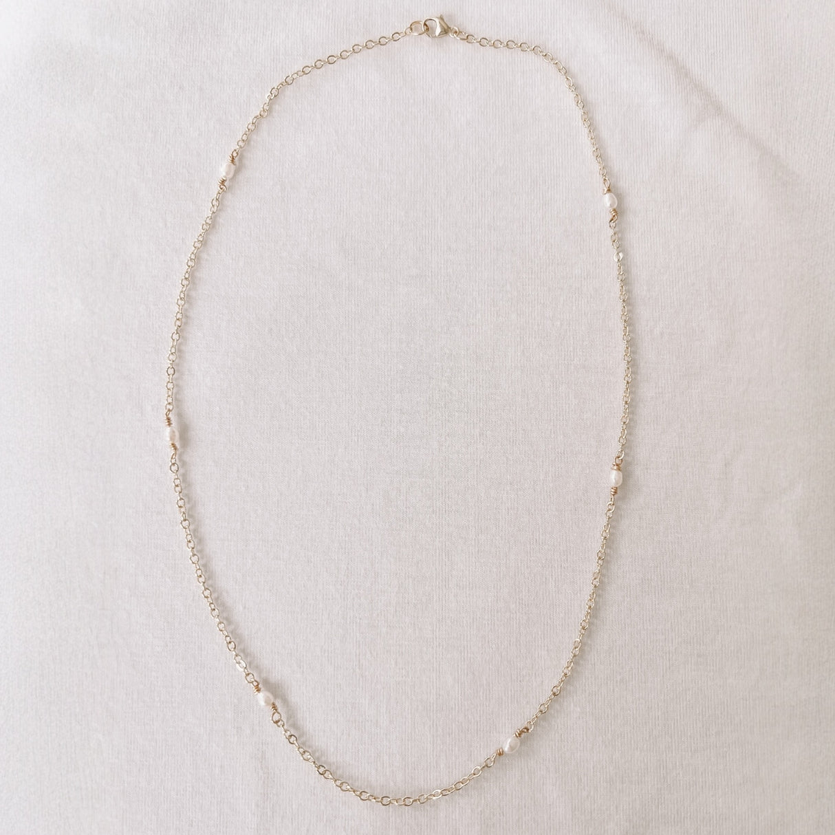 Dainty White Pearl Necklace