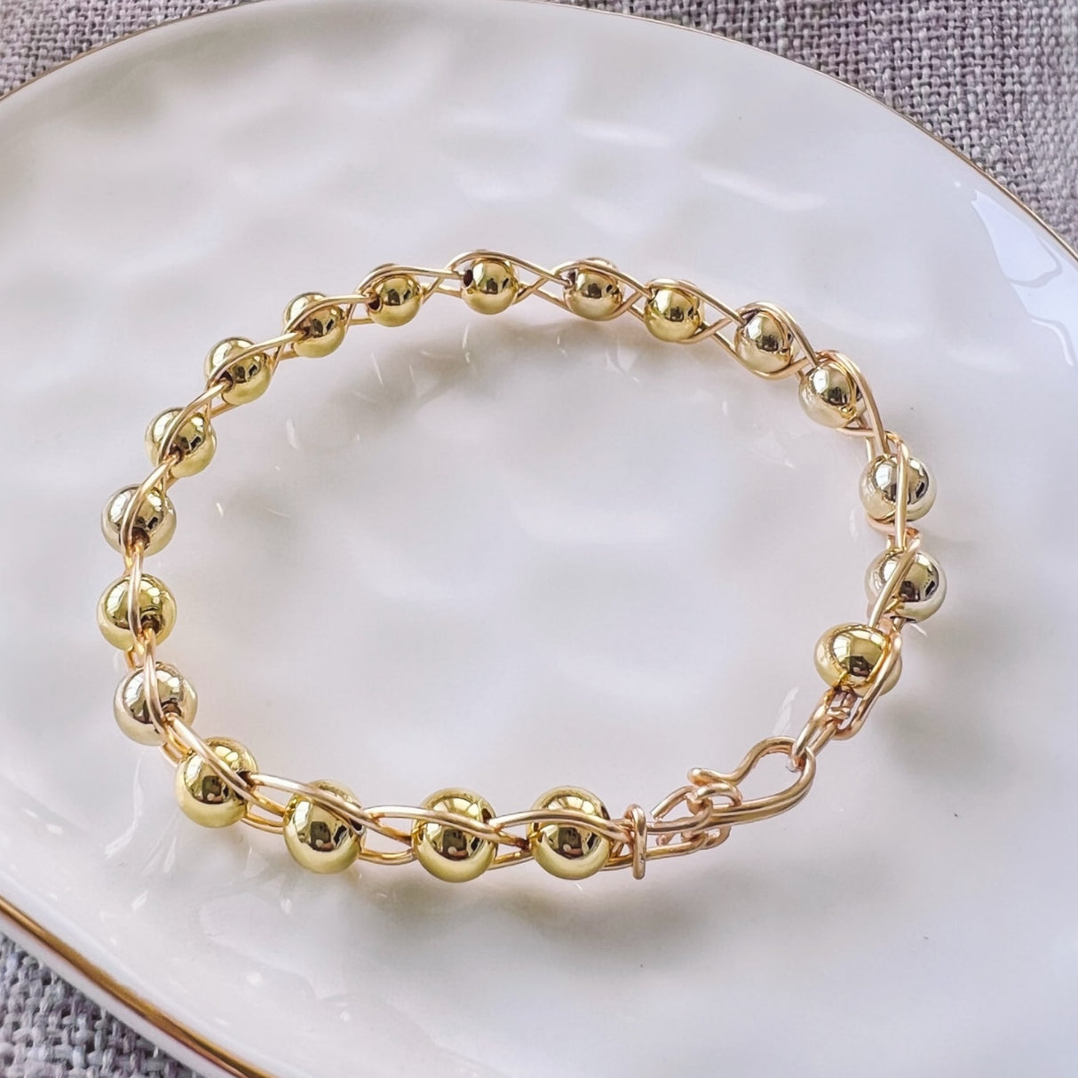 Gold Beaded Bangle