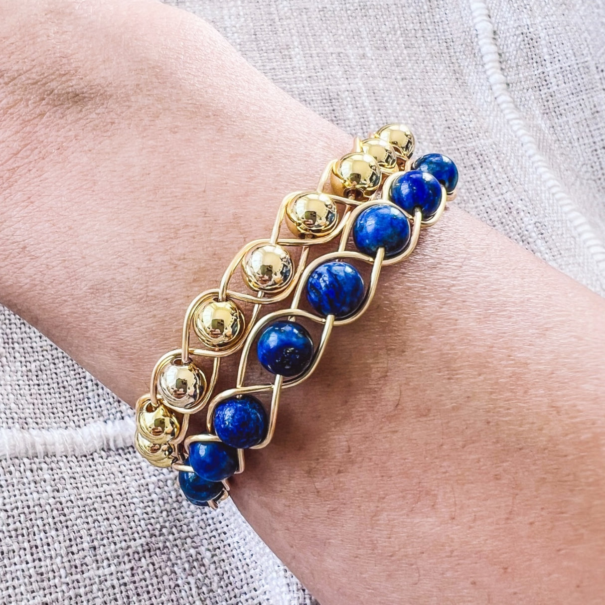 Gold Beaded Bangle