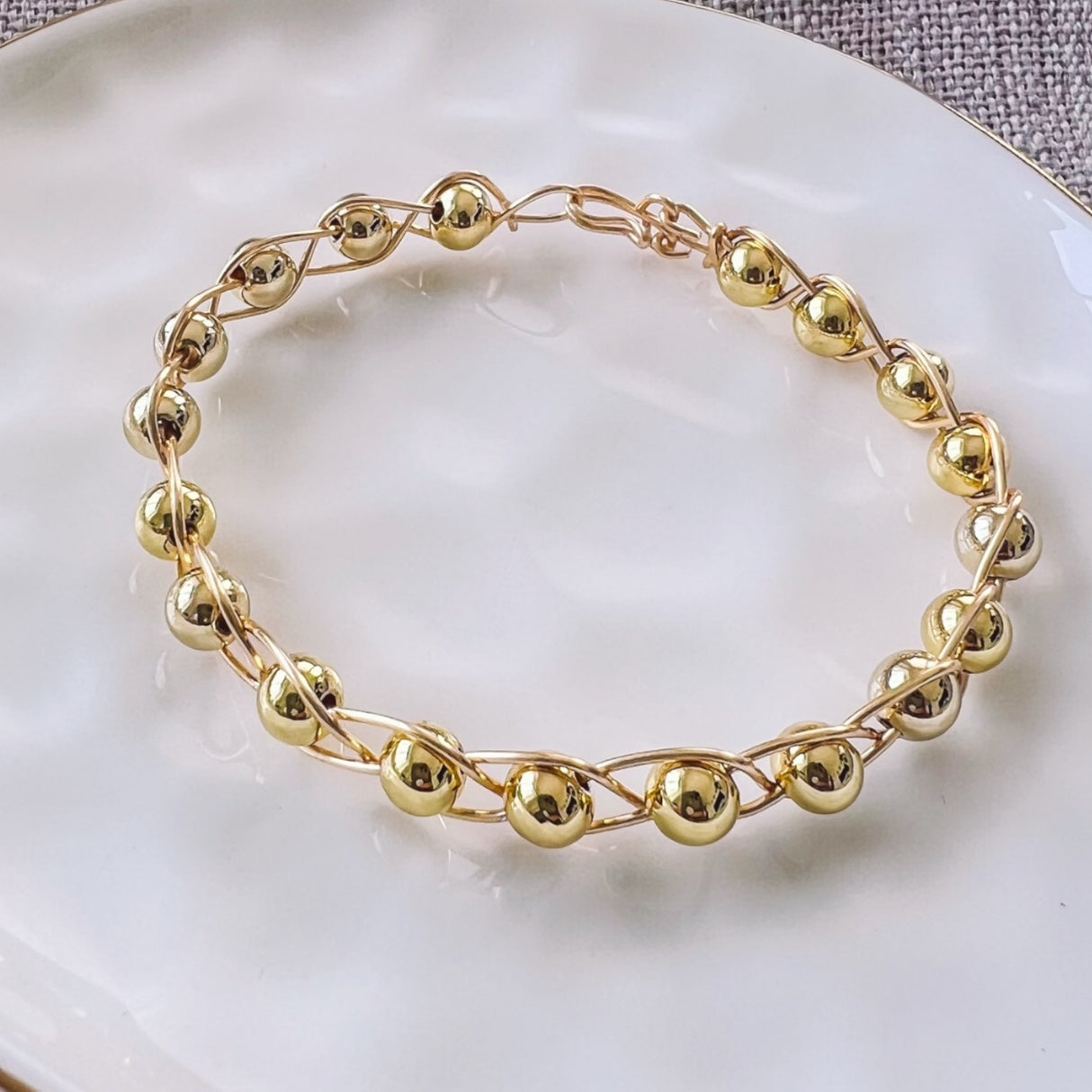 Gold Beaded Bangle