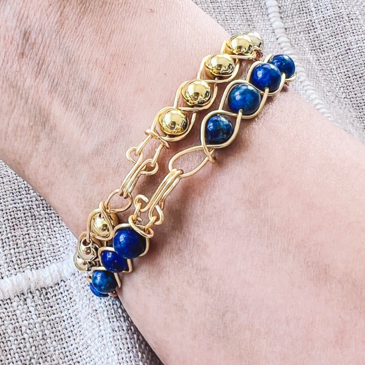 Gold Beaded Bangle