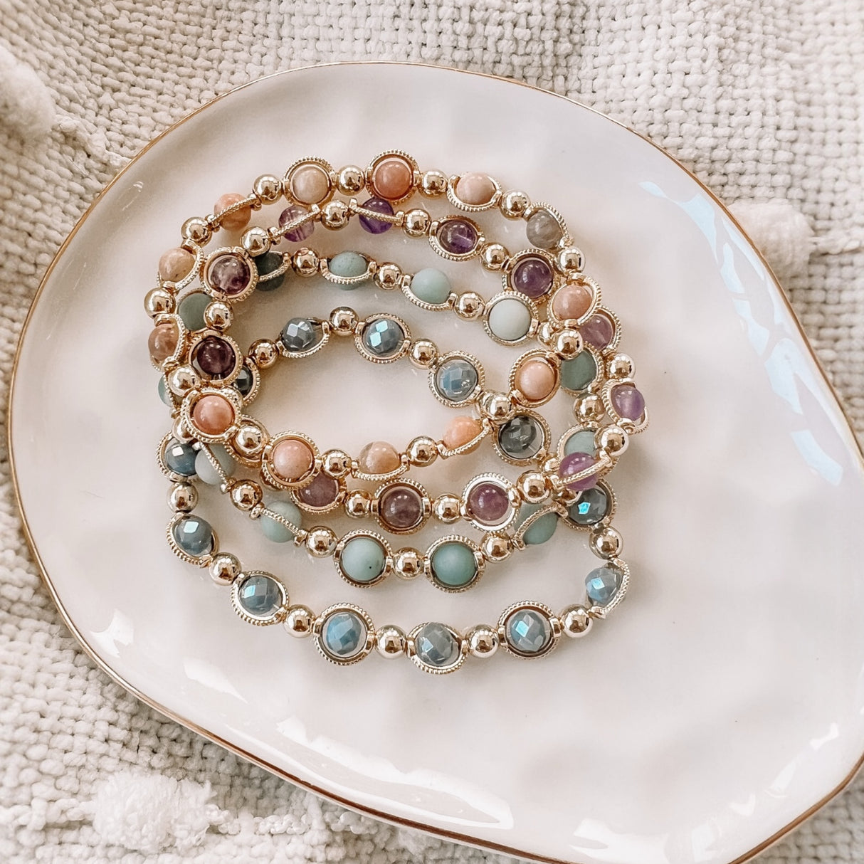 Amazonite and Gold Bracelet