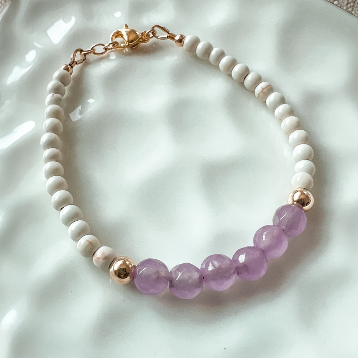 Amethyst and White Howlite Bracelet