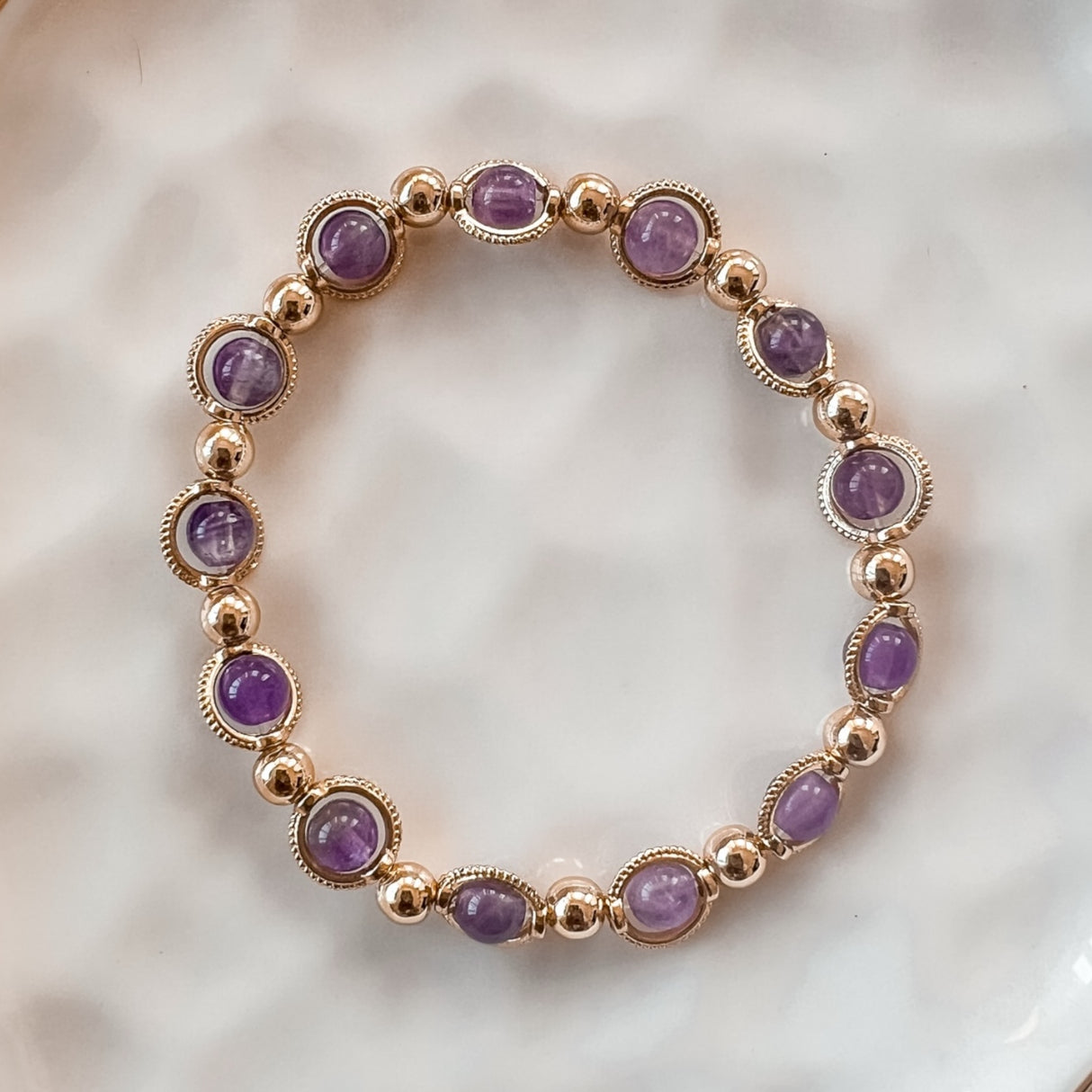 Amethyst and Gold Bracelet