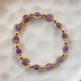 Amethyst and Gold Bracelet
