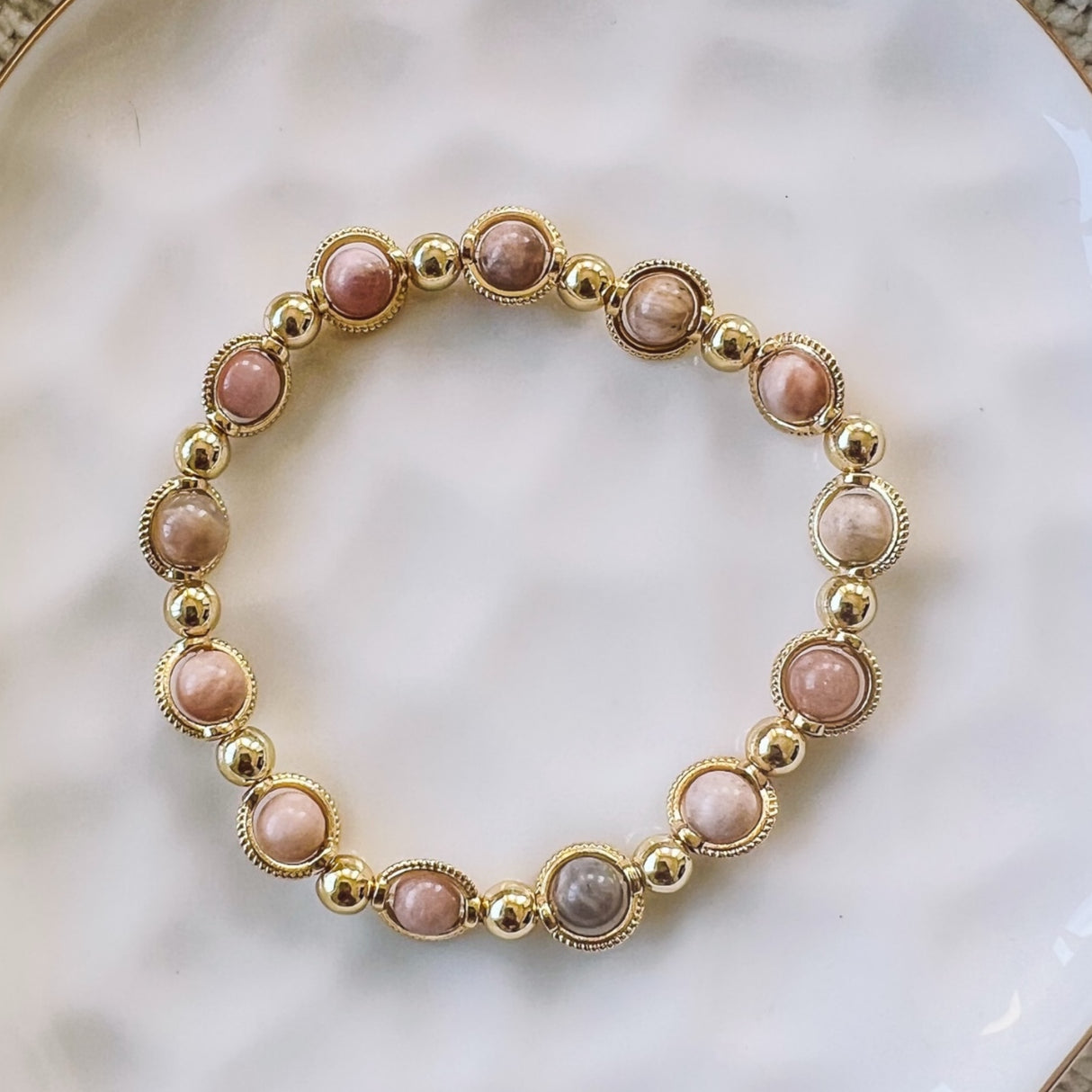 Sunstone and Gold Bracelet