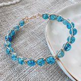 Blue Crackle Quartz Bangle