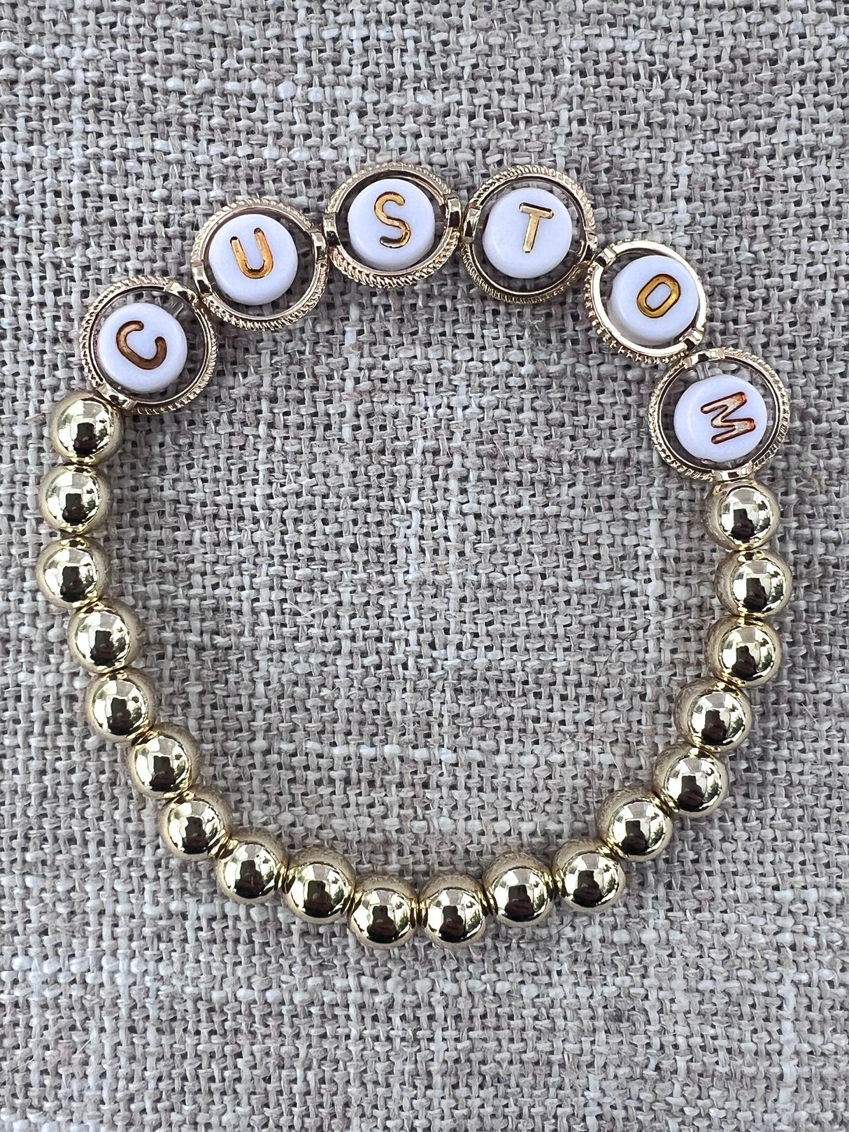 Custom Circle Bead Frame Bracelet