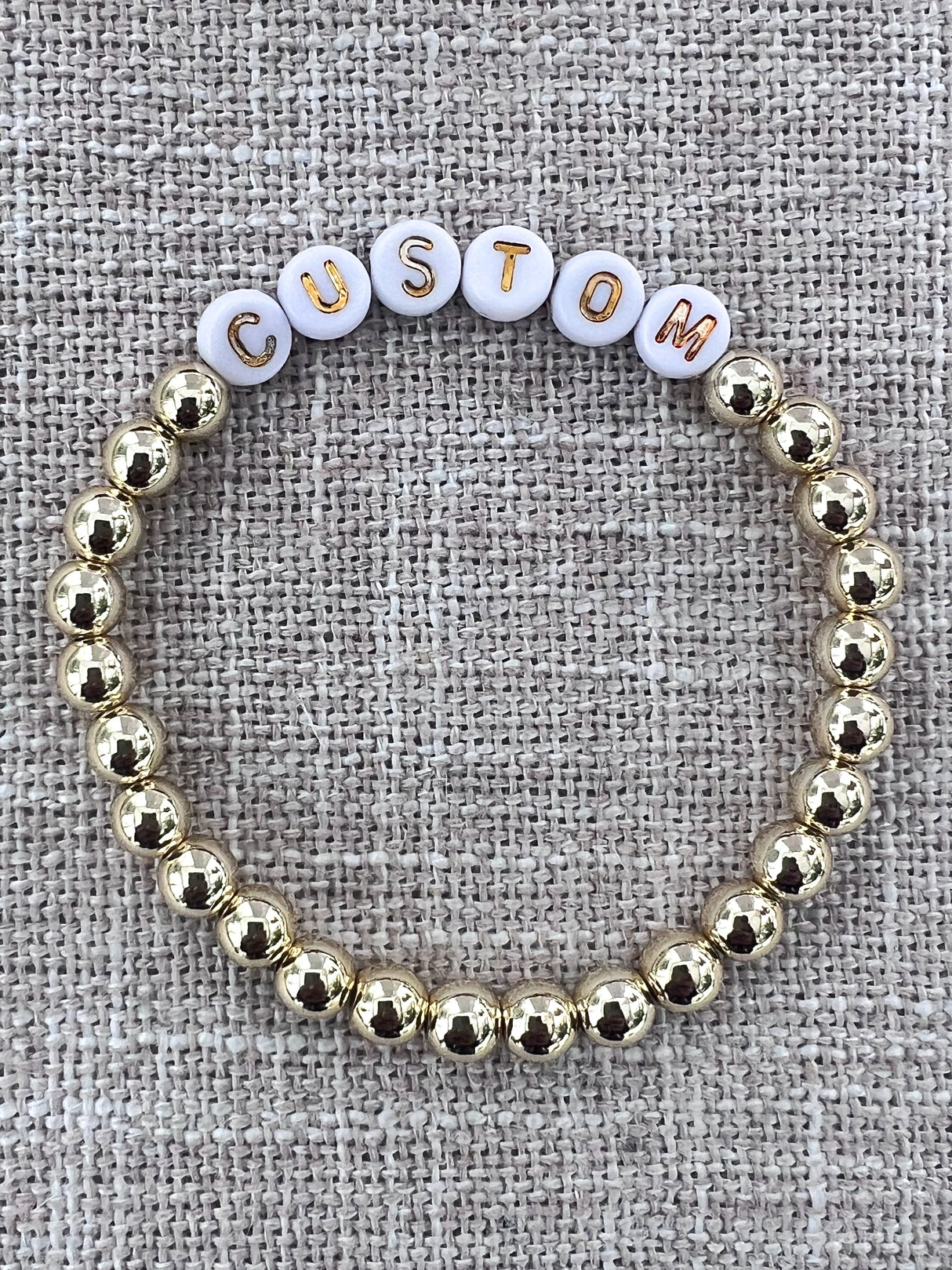 Custom 6mm Gold Beaded Bracelet