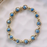 Blue Crystal and Gold Bracelet