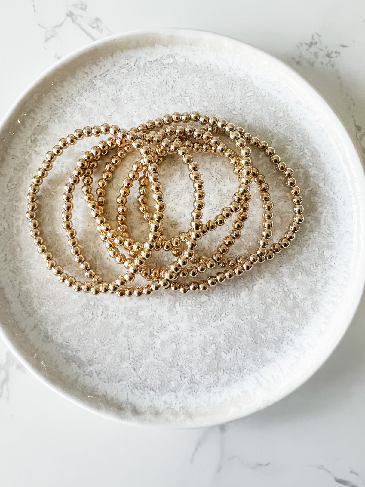 4mm Gold Beaded Bracelet